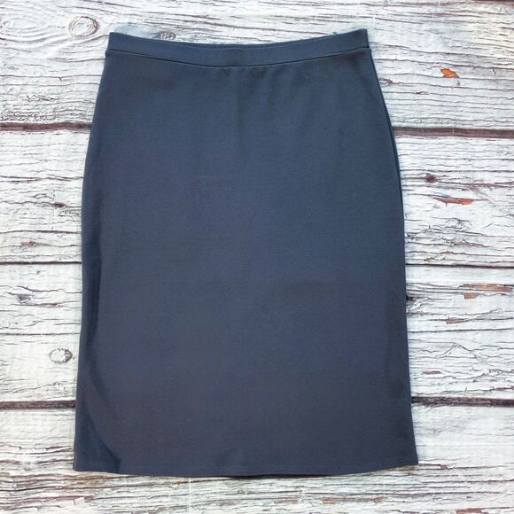Zenana Outfitters Womens Skirt sz Large Gray Pull On Stretch Knee Length Unlined - Picture 2 of 6